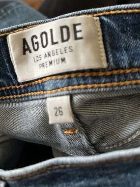 AGOLDE Sophie High Rise Skinny Jeans in Blue 26 made in Turkey EUC